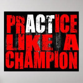 Póster Práctica como un campeón Poster MMA/ BJJ/ Fitness