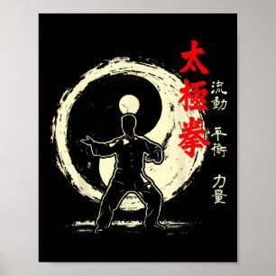 Póster Práctica de artes marciales de meditación Tai Chi