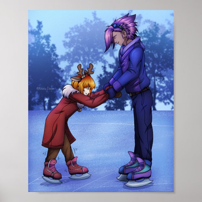 Póster Práctica de patinaje sobre hielo (Frente)