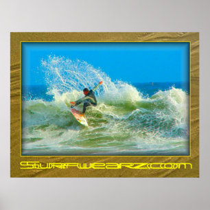 Póster Practicado surf hacia fuera