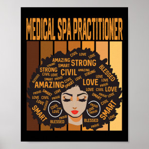 Póster Practicante de Spa Médico Orgulloso Mes de la Hist