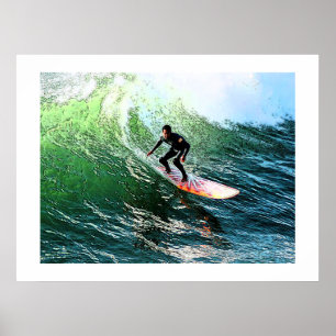 Póster practicar surf el poster de la onda a partir del