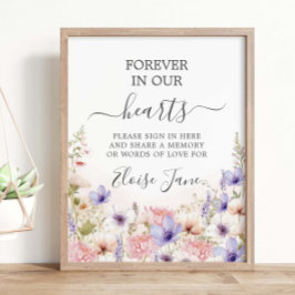 Póster Pradera de Flores Silvestres Mesa conmemorativa fu