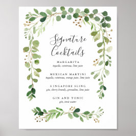 Póster Pradera de verano | Rótulo del menú de cócteles de