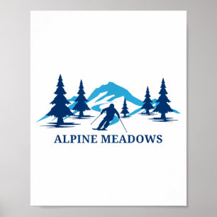 Póster praderas alpinas resort de esquí de california esq