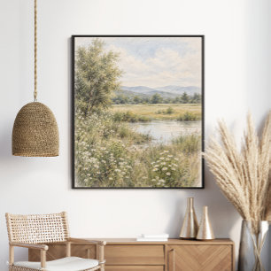 Póster Prado de flores silvestres pacífico