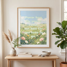 Póster Prado de flores silvestres pastel cita inspiradora