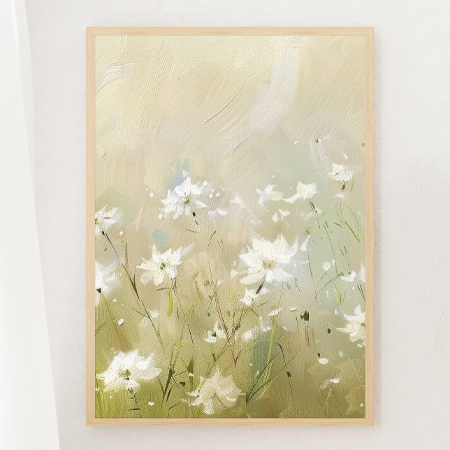 Póster prado de flores silvestres verdes de oliva pastel  (Subido por el creador)
