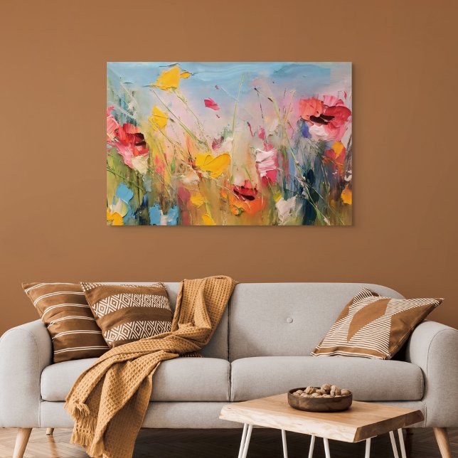 Póster Prado de Verano – Flores Silvestres Abstractas Exp (Summer Meadow – Expressive Abstract Wildflowers)