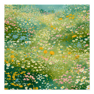 Póster Prados Coloridos de Flores Silvestres