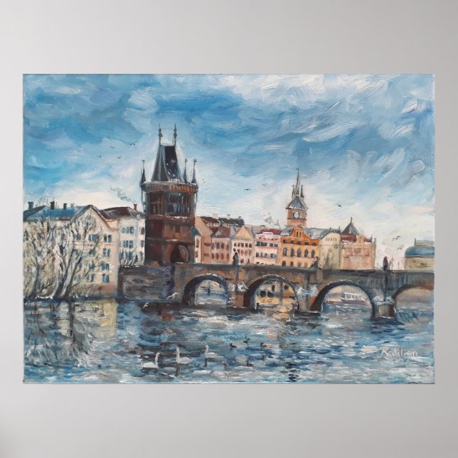Póster Prag - Charles-Brückenmalerei (Frente)