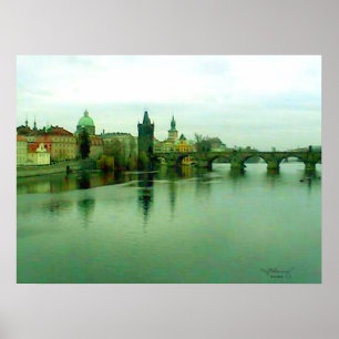 Póster Praga 1 poster 2000 del puente de la ciudad el