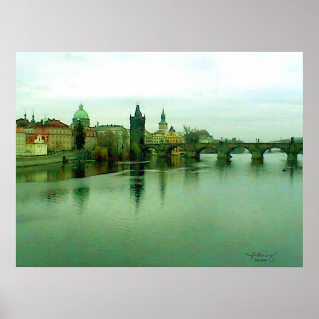 Póster Praga 1 poster 2000 del puente de la ciudad el (Frente)