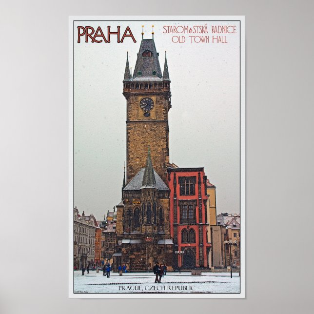 Póster Praga - Ayuntamiento Viejo (Frente)