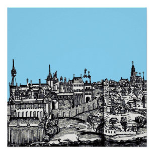 Póster Praga capital medieval de la República Checa