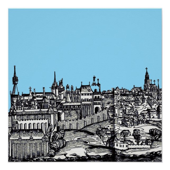 Póster Praga capital medieval de la República Checa (Anverso)
