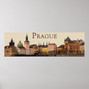 Póster Praga: Línea aérea del casco antiguo
