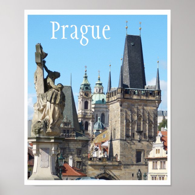 Póster Praga, Plaza del Casco Antiguo, Techos (Frente)