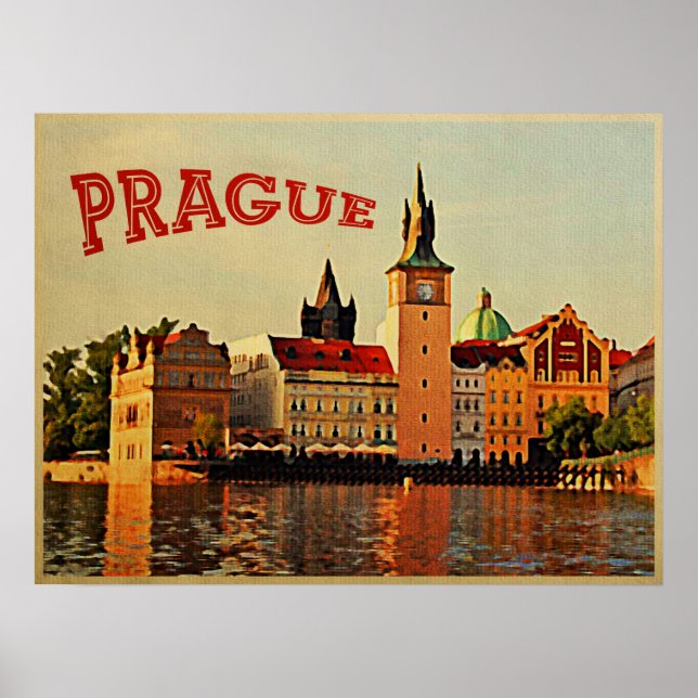 Póster Praga Vintage Travel (Frente)