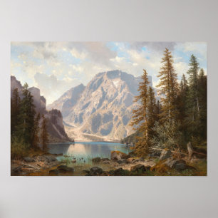 Póster Pragser - Wildsee with the Seekofel Tirol (1896)