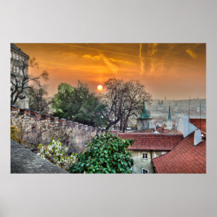 Póster Prague Castle Stairs Morning Poster