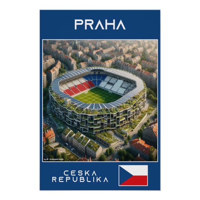 Póster Prague Stadium - Czech - Ecological Design (Anverso)