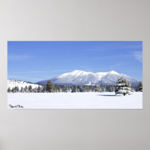 Póster Prairie cubierta de nieve y San Francisco Peaks Ar