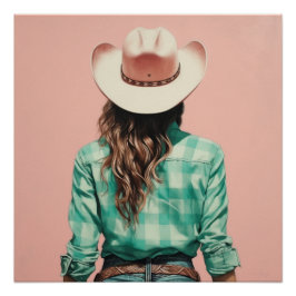 Póster Prairie Gingham: Cowgirl Wall Art