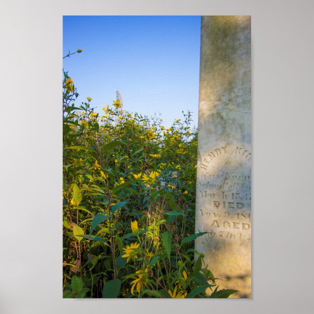 Póster Prairie Gravestones, Cementerio de Bigelow, Ohio (Frente)