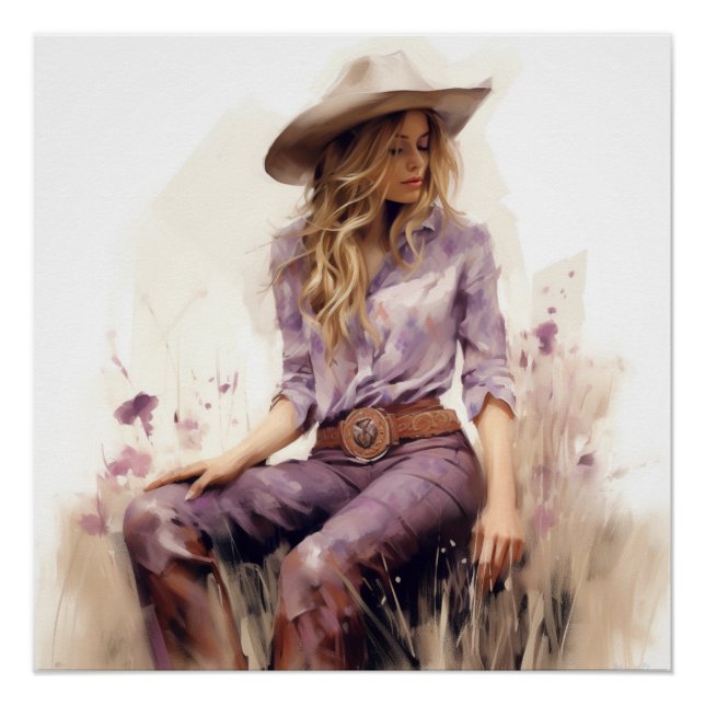 Póster Prairie Pastels: Cowgirl Wall Art (Anverso)