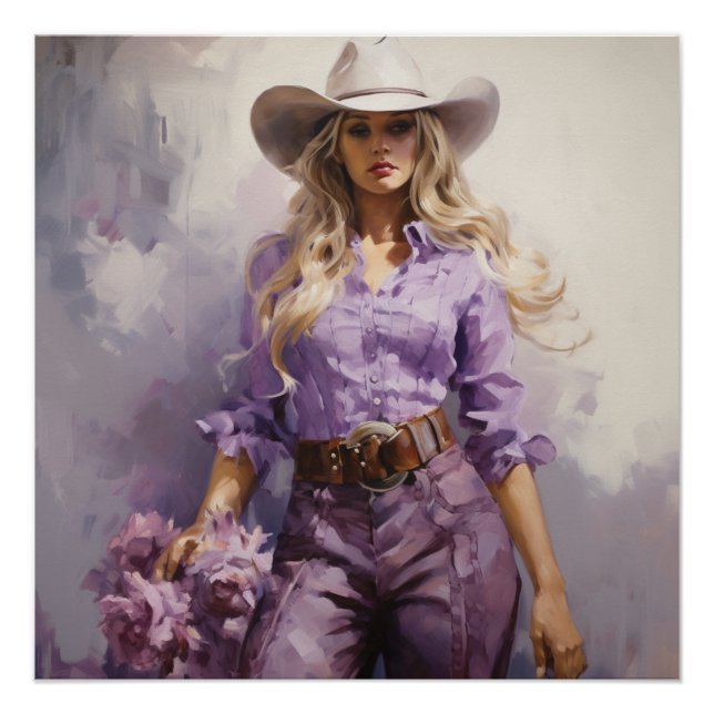 Póster Prairie Purple: El arte del muro de Cowgirl (Anverso)