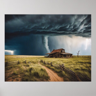 Póster Prairie Tornado Grande Tornado Sin Marco
