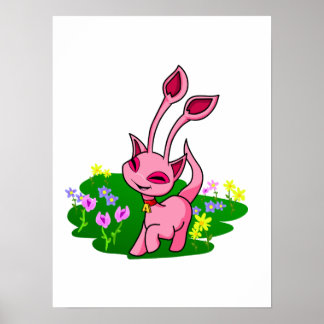 Póster Prangando Aisha rosa a través de flores