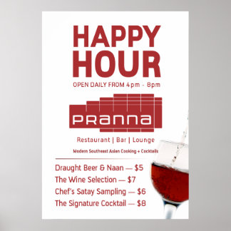 Póster Pranna Happy Hour Poster Lighter Red