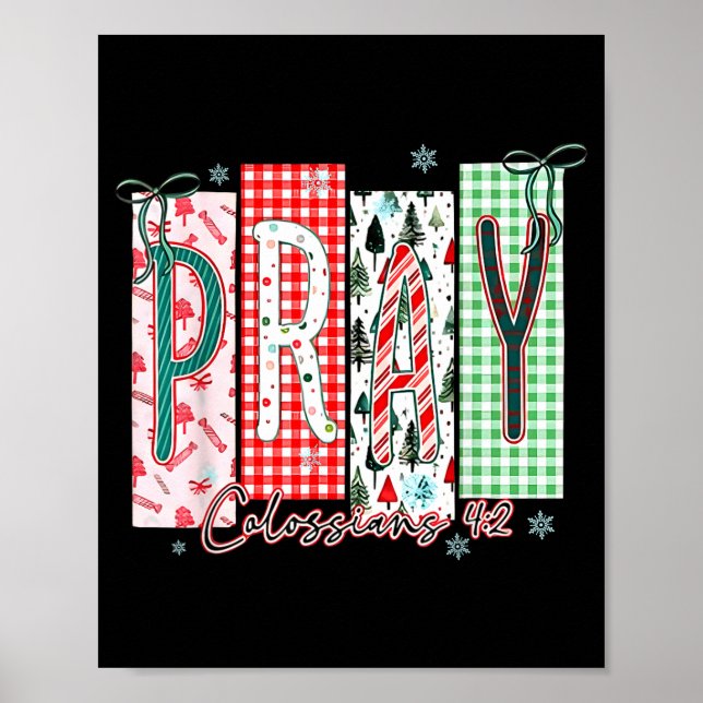 Póster Pray Christmas Santa Coquette Bow Women Girls  (Frente)