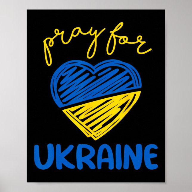 Póster Pray For Ukraine - I Stand With Ukraine - Support  (Frente)