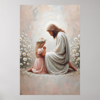 Póster Pray With You Jesus and Girl Jesus and Kids Christ