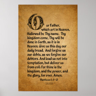 Póster Prayer de señor (nuestro padre…)