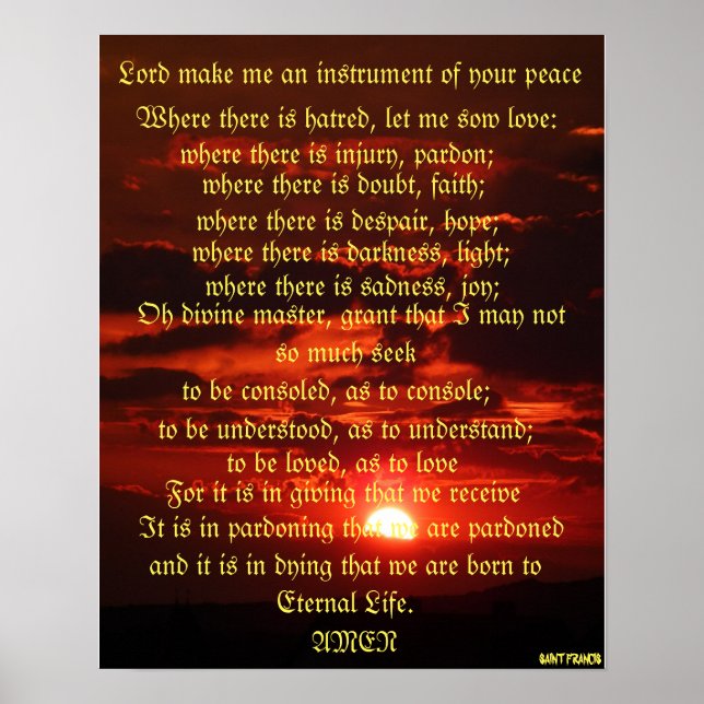 Póster Prayer of Saint Francis (Frente)