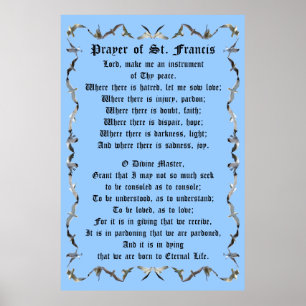 Póster Prayer of St Francis in Flying Seagull Border