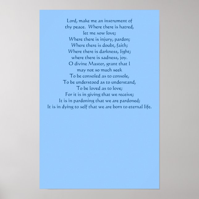 Póster Prayer of St. Francis Poster (Frente)
