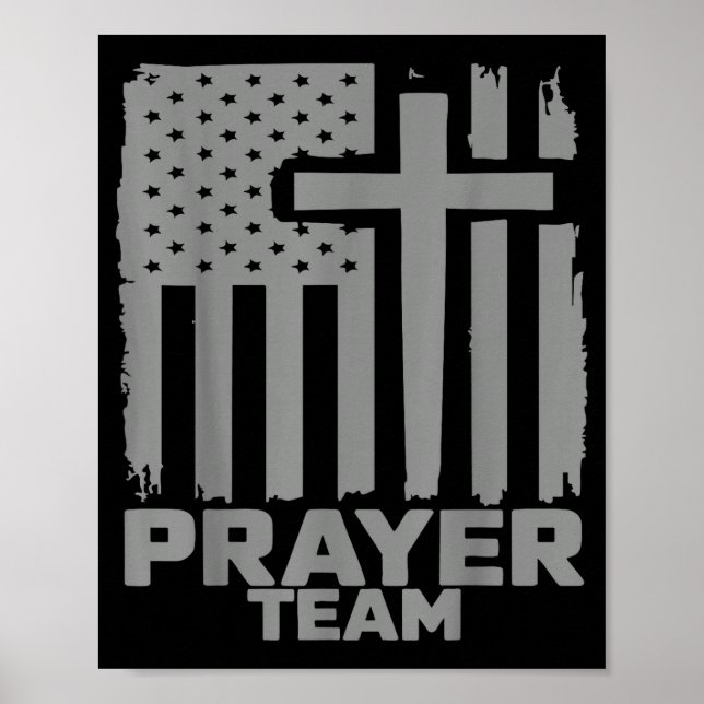 Póster Prayer Team American Flag Christian Family Christi (Frente)