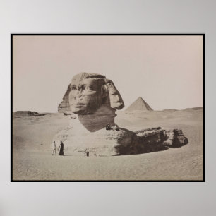 Póster Pre 1887 Gran Esfinge de Giza Necrópolis
