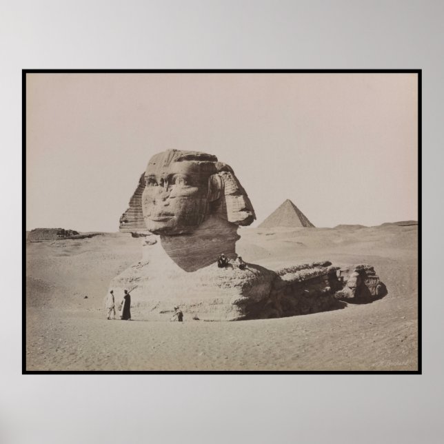 Póster Pre 1887 Gran Esfinge de Giza Necrópolis (Frente)