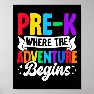 Póster Pre-k Donde La Aventura Comienza De Nuevo A La Esc