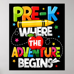 Póster Pre-K Donde La Aventura Empieza El Profesor Escola