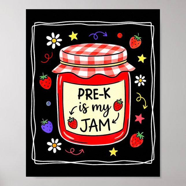 Póster Pre-k es mi mermelada profesora de pre-k niñas niñ (Frente)