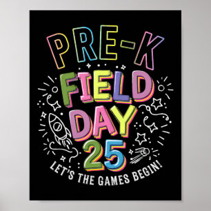Póster Pre-k Field Day 2025 Dejar que los juegos empiecen
