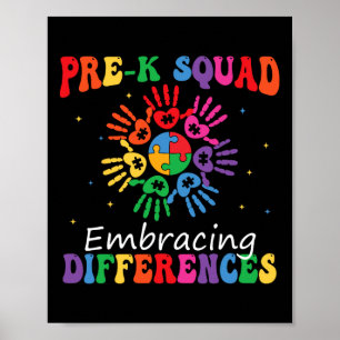 Póster Pre K Squad que adopta diferencias Autismo Sped Te
