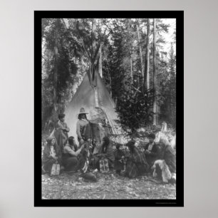 Póster Pre-Navidad indio de cabeza llana que recolecta